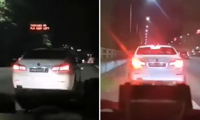 BMW driver dangerously jams on brake multiple times in road rage ...