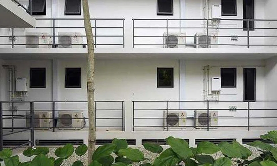 A band of some 200 homeowners in La Fiesta in Sengkang are now irate over "massive" air-con ledges in their homes. ST PHOTO: ALPHONSUS CHERN