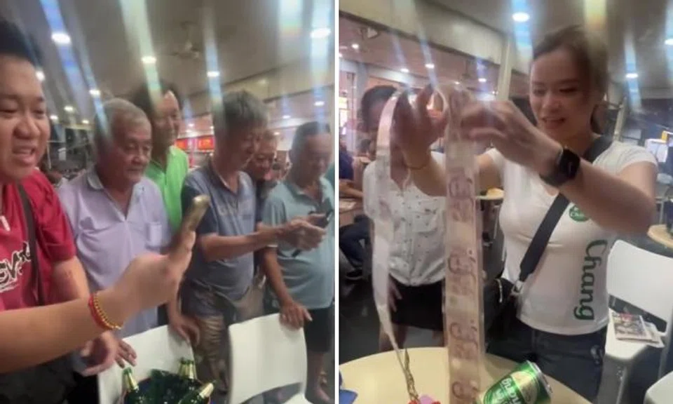 Loyal customers celebrate beer promoter's birthday with multiple cakes, one has $160 cash inside
