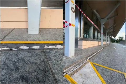 Uneven ground outside Shenton Way MRT station poses no safety risk