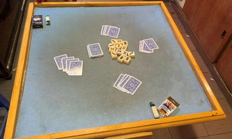 Gaming paraphernalia were seized as case exhibits. Photo: Singapore Police Force