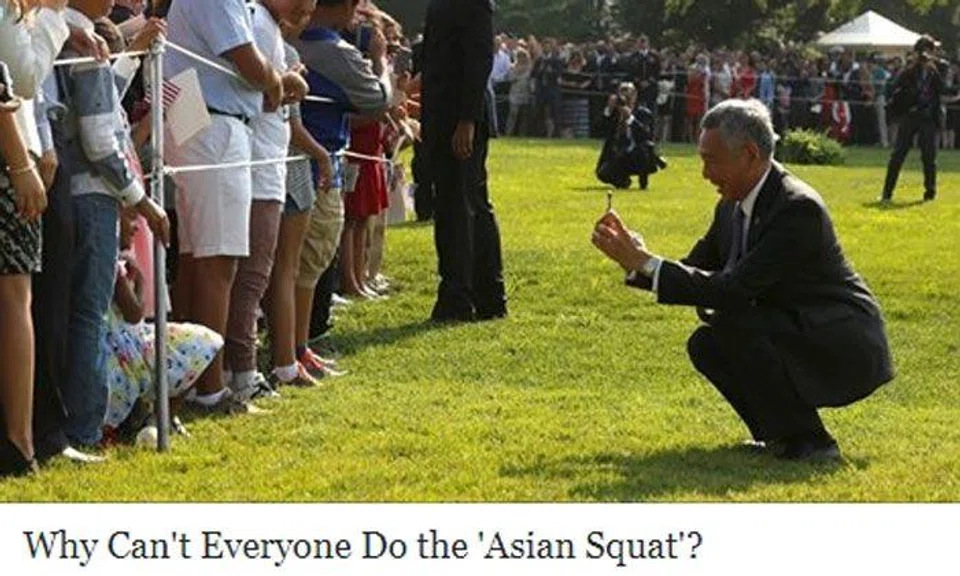 Can you do the "Asian squat"? PM Lee surprised to find himself lead demonstrator of this pose