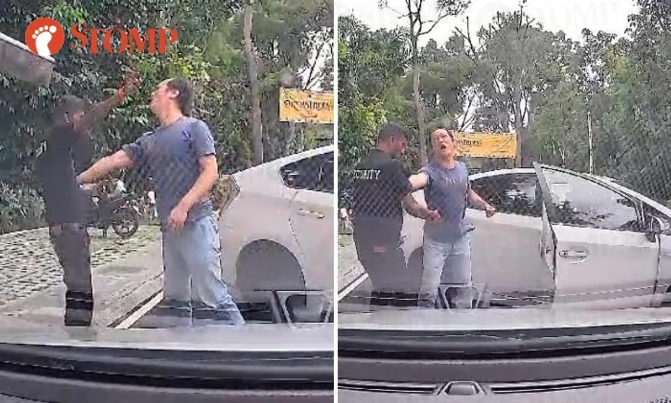 Stomper JC shared dashcam video of incident which took place at the entrance of the Swiss Club in Bukit Timah at around 6.20pm.