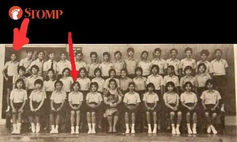 Stomper Aaron (left arrow) is looking for a classmate named Sau Yong (right arrow) in particular and the 1977 class of 3G from Buona Vista Secondary School in general.