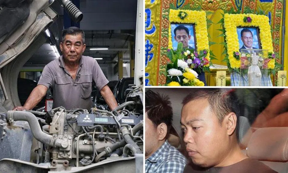 Ah Siong (left), a long-time employee of Mr Tan Boon Sin, who was killed by Iskandar Rahmat (right), called his former boss his benefactor. ST PHOTOS: FILE, KEVIN LIM