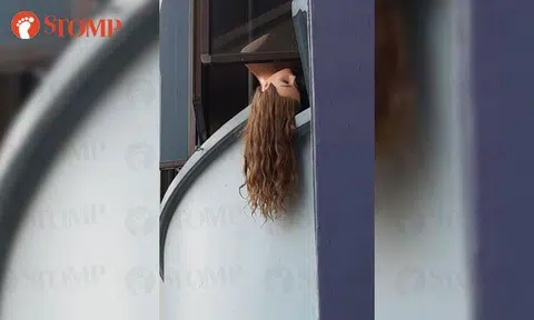 Heads up! Woman gets a fright after seeing THIS hanging out of window at Jurong West