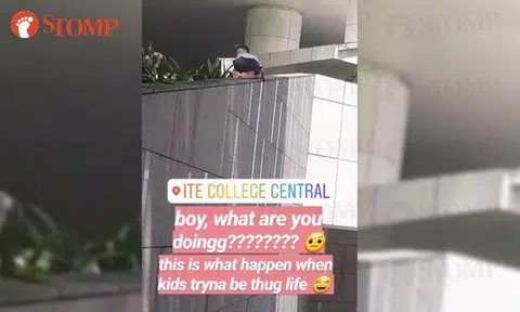 Toddler climbs onto ledge at ITE College Central and frightens onlookers