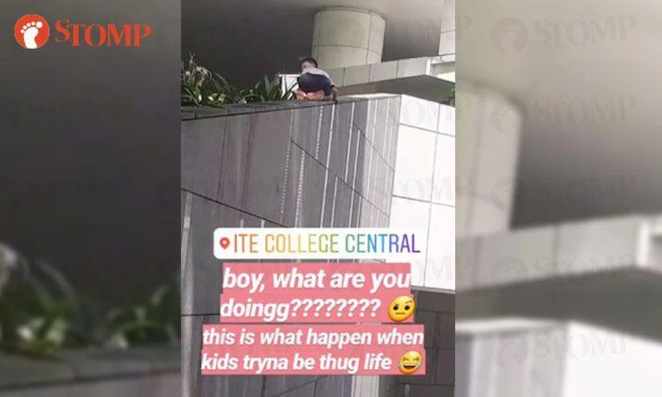 Toddler climbs onto ledge at ITE College Central and frightens onlookers