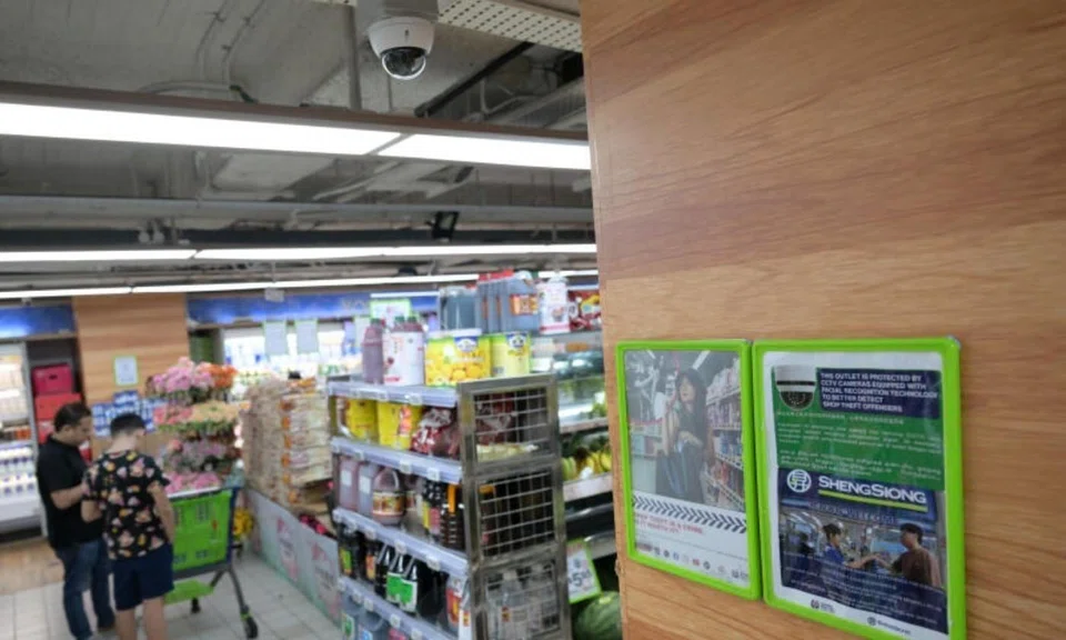CCTV camera in a Sheng Siong supermarket