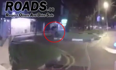 Instant karma for cyclist who rides on road like a reckless goondu