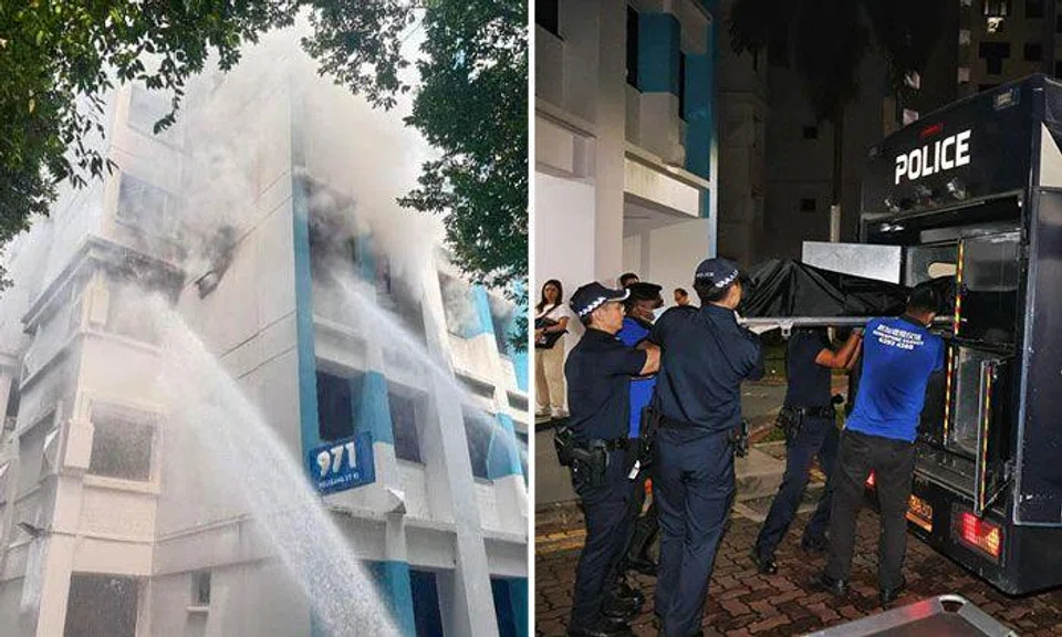Three people were pronounced dead at the scene of the fire. PHOTOS: SCDF/FACEBOOK, JASON QUAH/ST