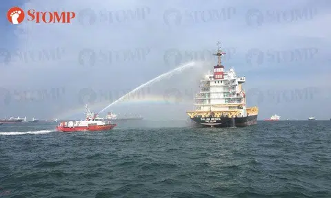 Ship catches fire near Marina Barrage, flames extinguished by SCDF after 5 hours