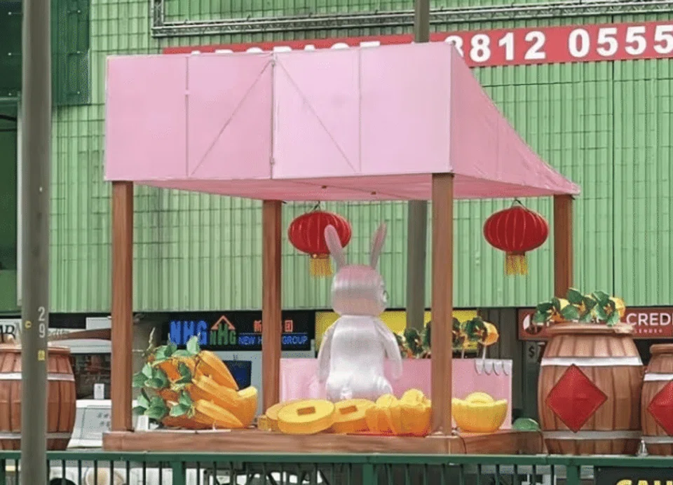 Netizens say Chinatown CNY rabbit mascot 'looks like it's taking a dump ...