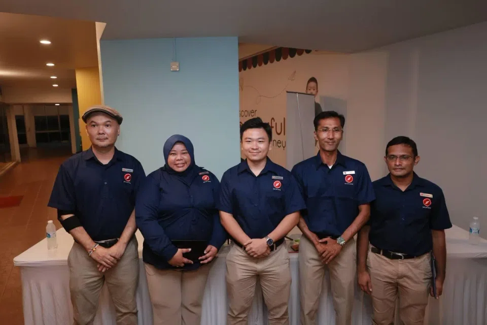 Red Dot United's Jurong East-Bukit Batok GRC candidates (from left) Ben Puah, Liyana Dhamirah, Marcus Neo, Osman Sulaiman and Harish Mohanadas.