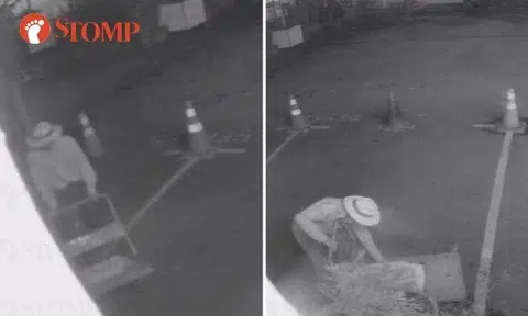 Stomper Yeo shared CCTV footage of the theft at 885 Bukit Timah Road.