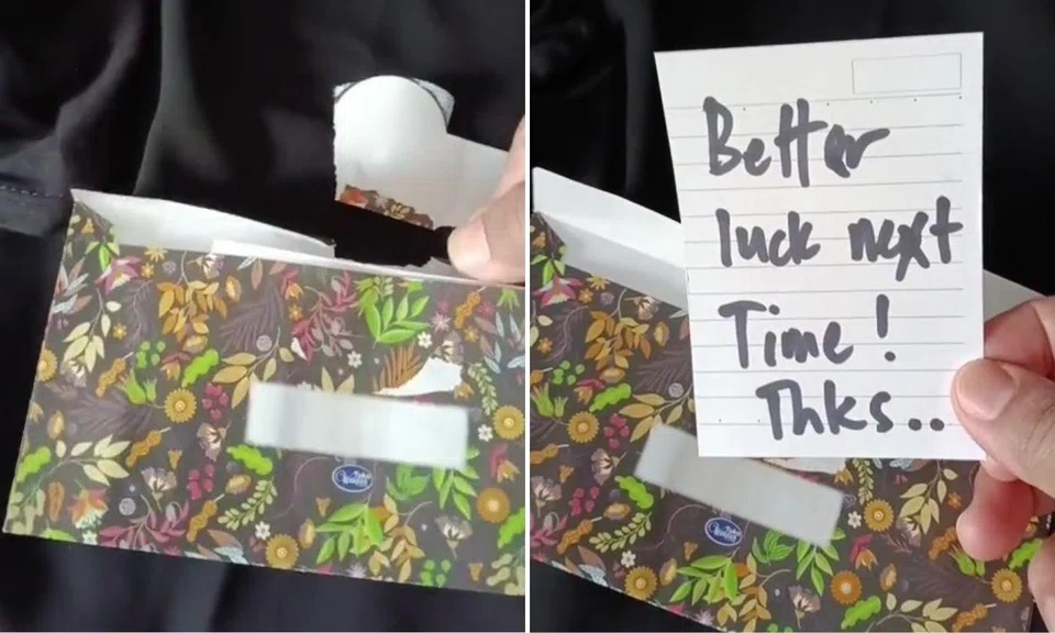 5-year-old gets note saying “better luck next time” for hari raya