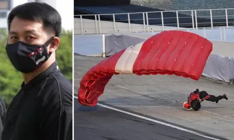 Red Lions parachutist 'stable, alert and conscious' after hard landing at NDP: Defence Minister