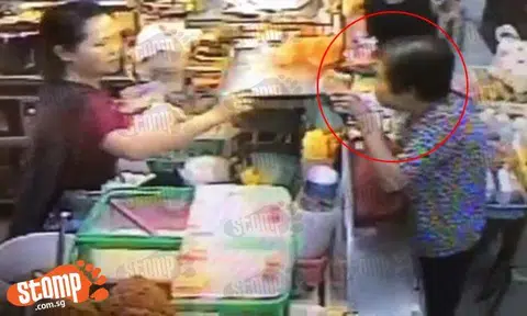 Elderly woman pockets $10 in change, then allegedly pretends to have dropped it near cash register
