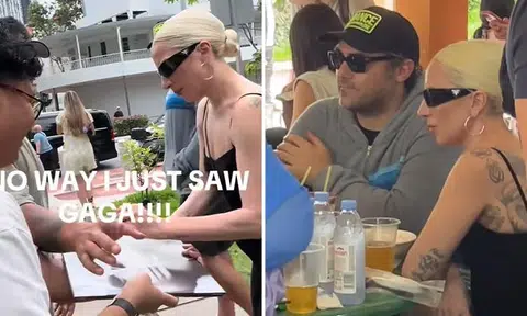 Lady Gaga has lunch at Maxwell Food Centre, signs fan's vinyl upon leaving
