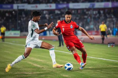 Ikhsan Fandi scored as Singapore defeated Bangladesh in an Asian Cup qualifier on June 10 in Dhaka. 