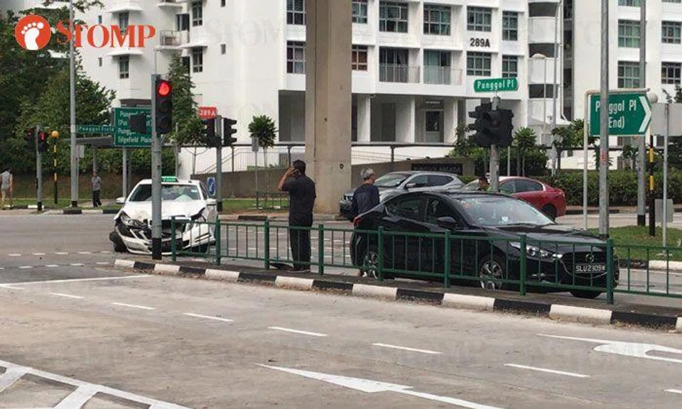 54-year-old driver taken to hospital after accident with taxi at Punggol junction