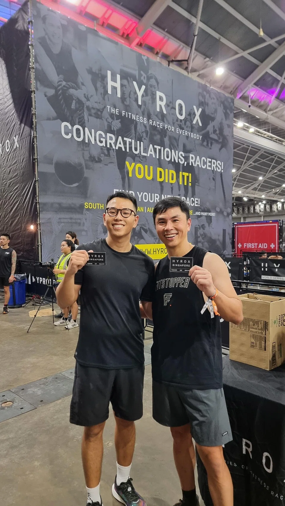 Mr Mark Tai (left) signed up for the Hyrox men’s doubles here in November 2024 with his older brother Tai Wei Hao. 