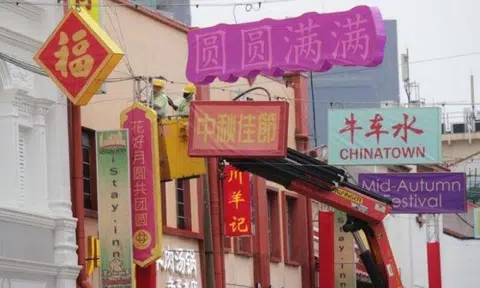 Mid-Autumn Festival ornaments with unsuitable greetings to be replaced before Chinatown light-up