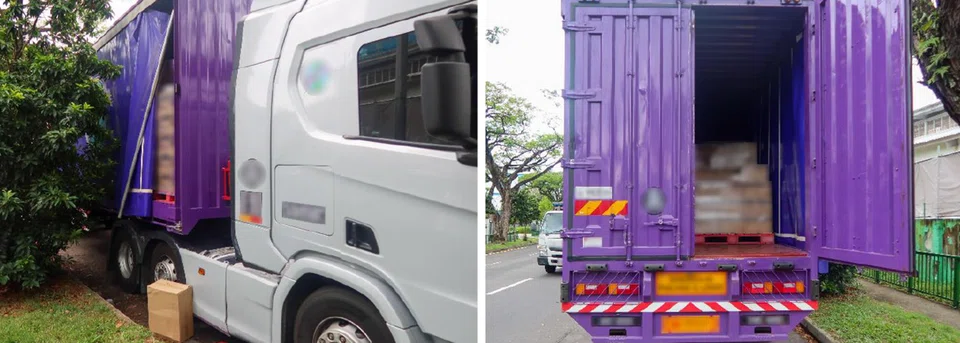 Some 7,400 cartons of unpaid-duty cigarettes were seized from a prime mover attached to a trailer.