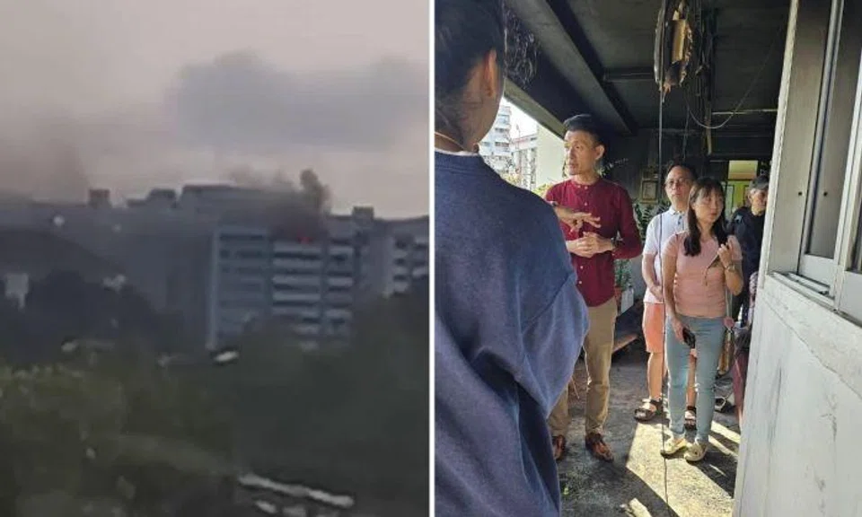 A video of black smoke rising from the block was posted online