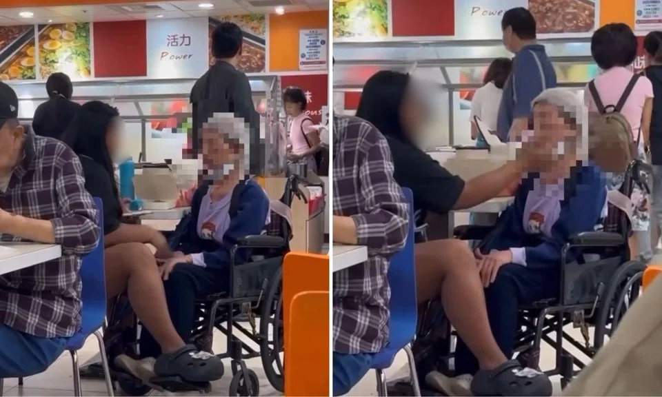 foreign caretaker slap elderly woman wheelchair bound mobility issue hospital taoyuan cafeteria