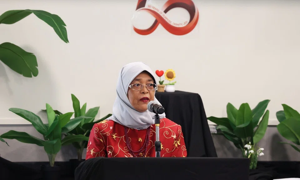 halimah yacob says she restrains herself from patting childrens heads