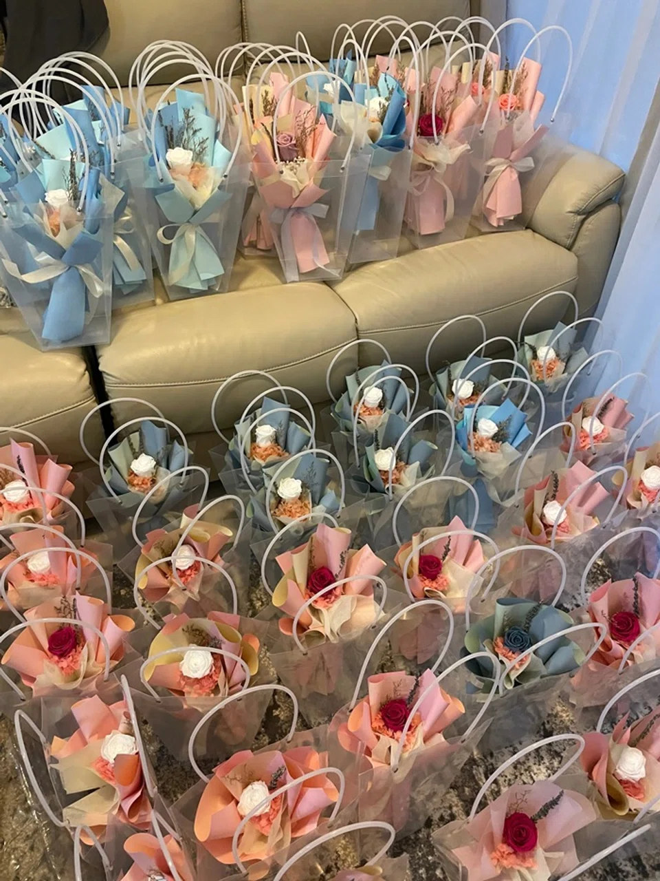 50 small bouquets were prepared
