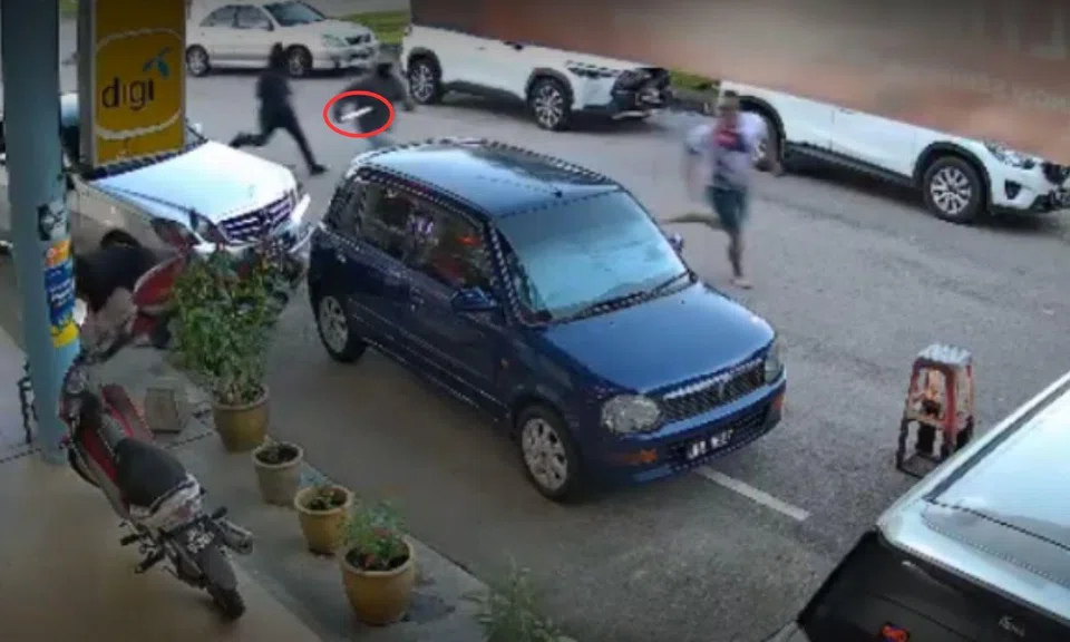 The man was attacked outside a Johor Bahru restaurant.