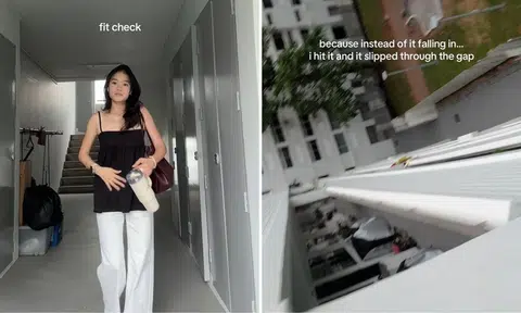 A TikTok user's phone plunged several storeys down a HDB block after she accidentally hit it.