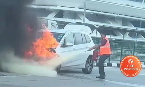 SMRT praises bus captain who helped to put out car fire at Bukit Timah Road