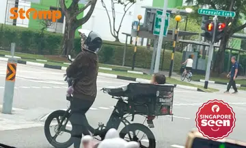 'Cute, dangerous or stupid?': Baby seen in delivery bag on back of e-bike at Fernvale Link