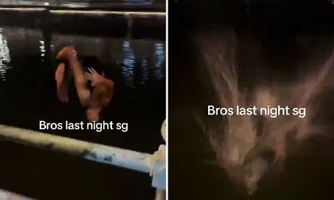 Youth makes not one, but two daring jumps into the Singapore River