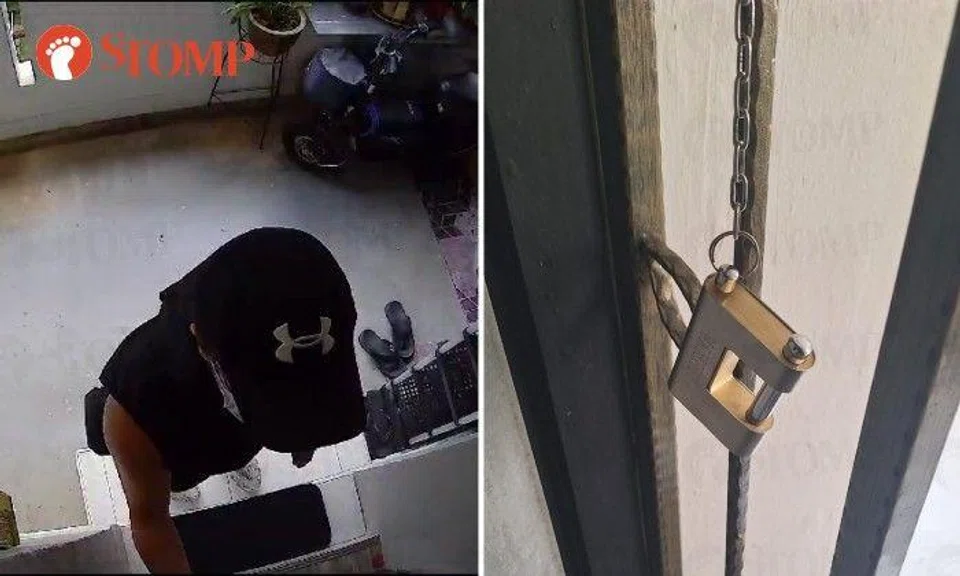 The Stomper checked his CCTV and saw a man clad in black knocking on his door "very aggressively and loudly".