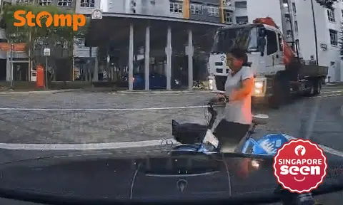 cyclist avoids near accident