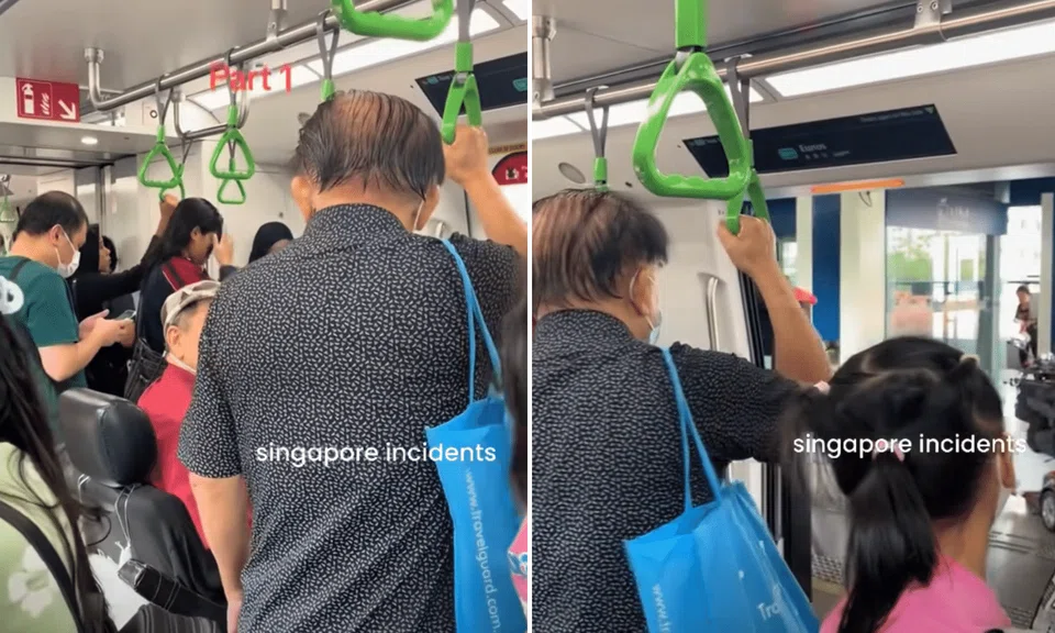 Two elderly mean got into a brief but loud, expletive-laden encounter on the MRT.