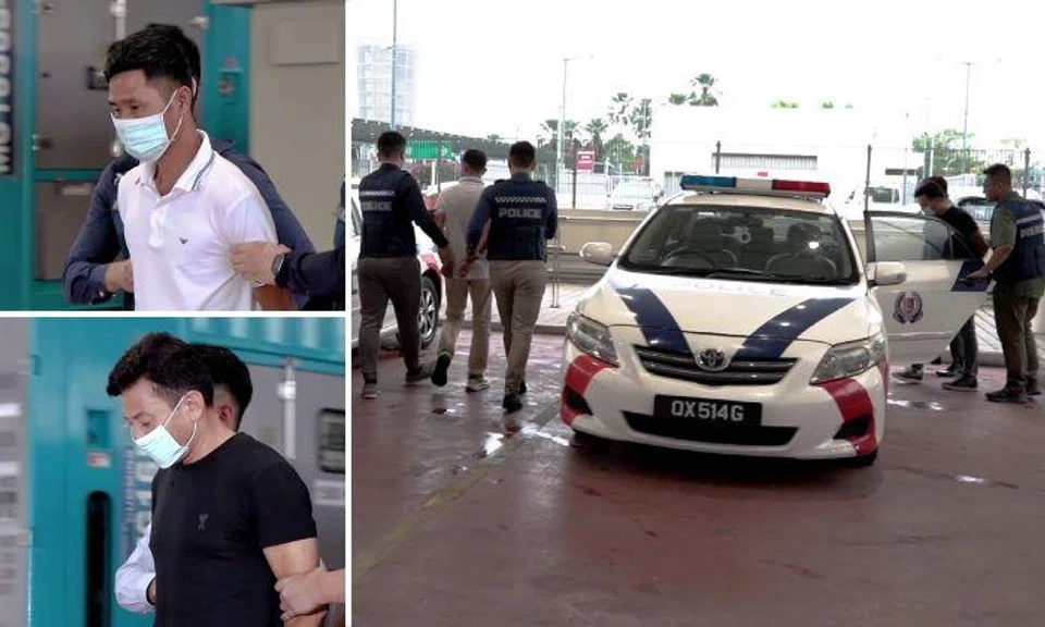 Chinese nationals Lu Jingnan and He Yuanlin were then handed over to the Singapore Police Force on Thursday.