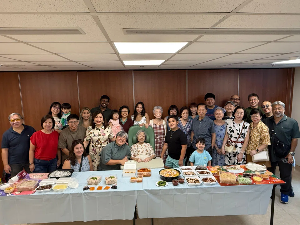Madam Mary Ho with her extended family on July 26.