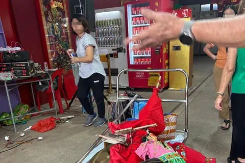 According to Ms Chen, the stage was dismantled after the altercation. 