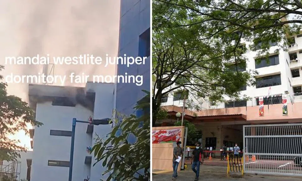 A fire broke out in a workers dormitory in Mandai on July 14. 
