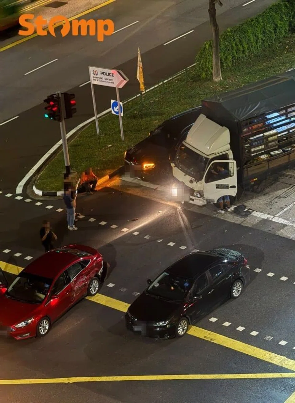 Lorry driver, 50, assisting with investigations after late-night accident involving 4 vehicles in Eunos