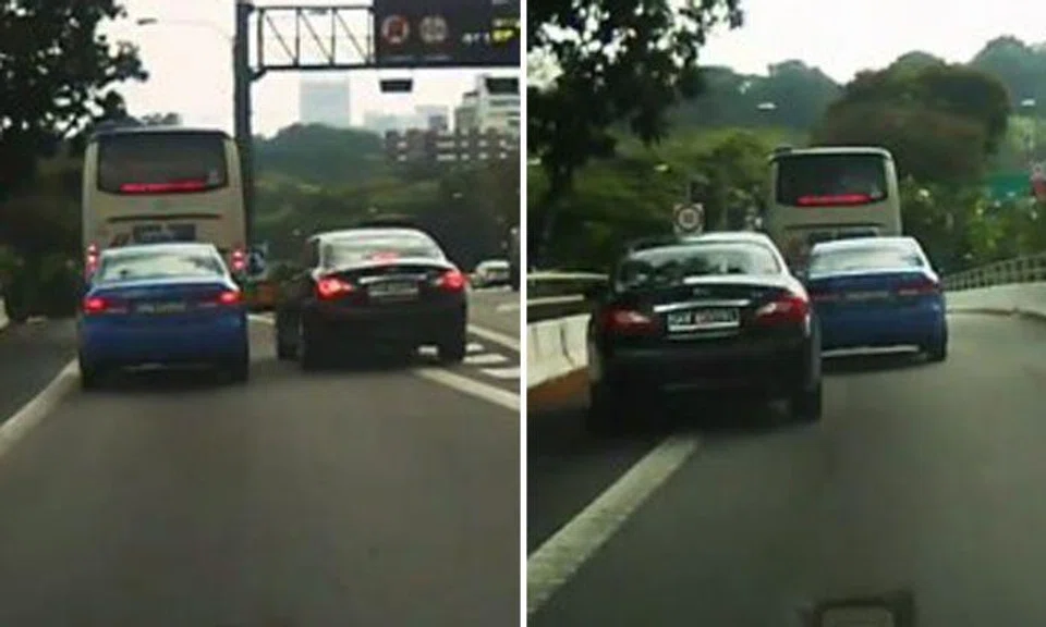 Watch how driver tries to bully cabby -- after failing to overtake him