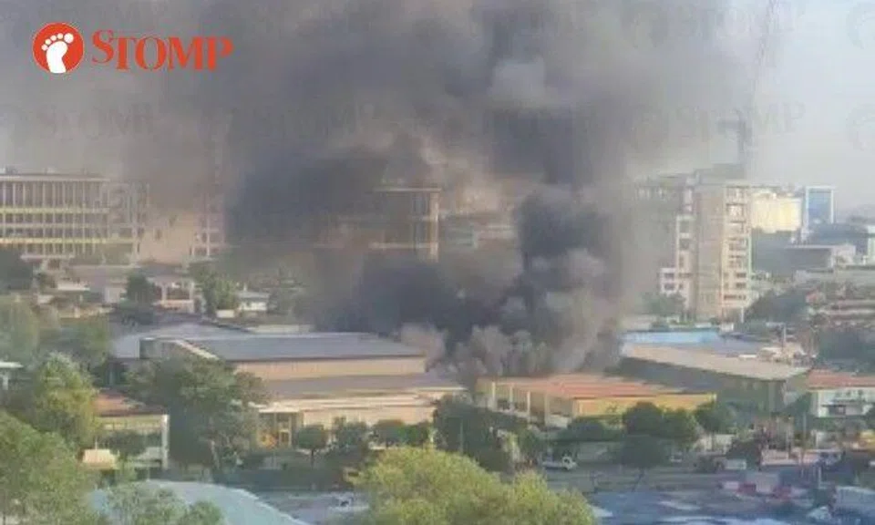 A witness saw thick black smoke coming from the industrial park and immediately called the SCDF.
