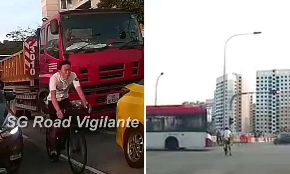 Cyclist breaks so many traffic rules in Tampines that netizen asks: 'Is he still alive?'