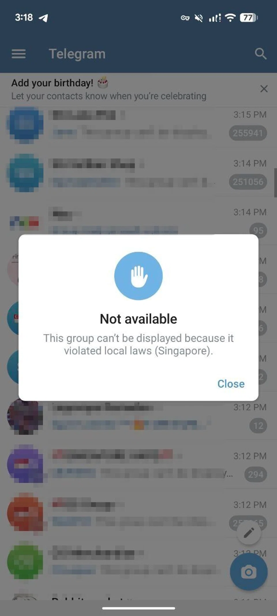 Checks by ST on July 16 showed at least 12 Telegram channels previously selling and promoting vapes were no longer active.