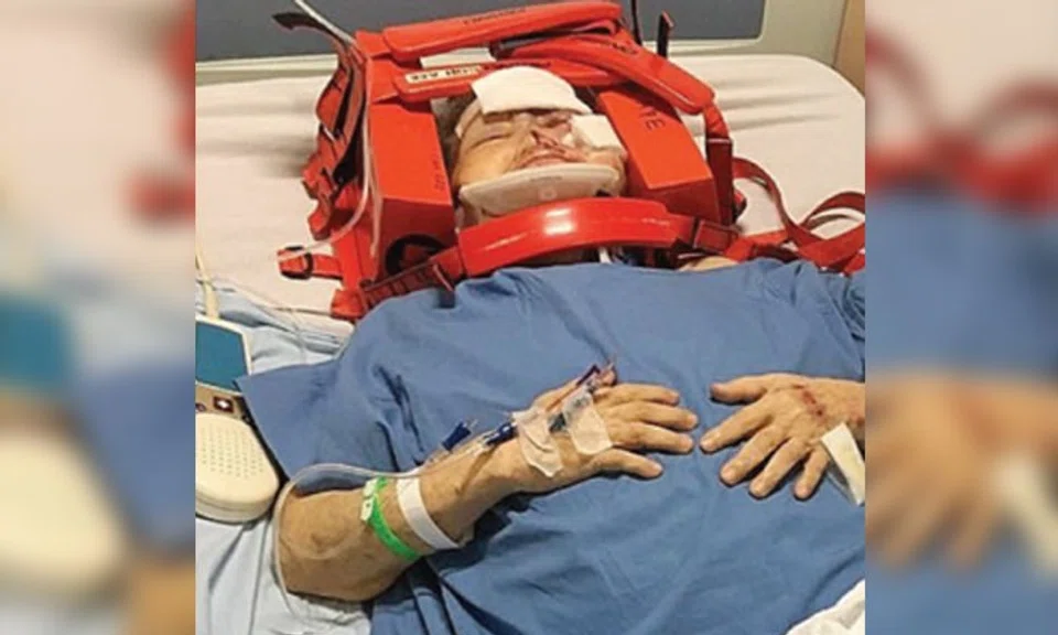 Madam Neo Ng Tee suffered a neck fracture, after she was found at the bottom of a ramp in Bedok Lutheran Church. PHOTO: LIANHE WANBAO